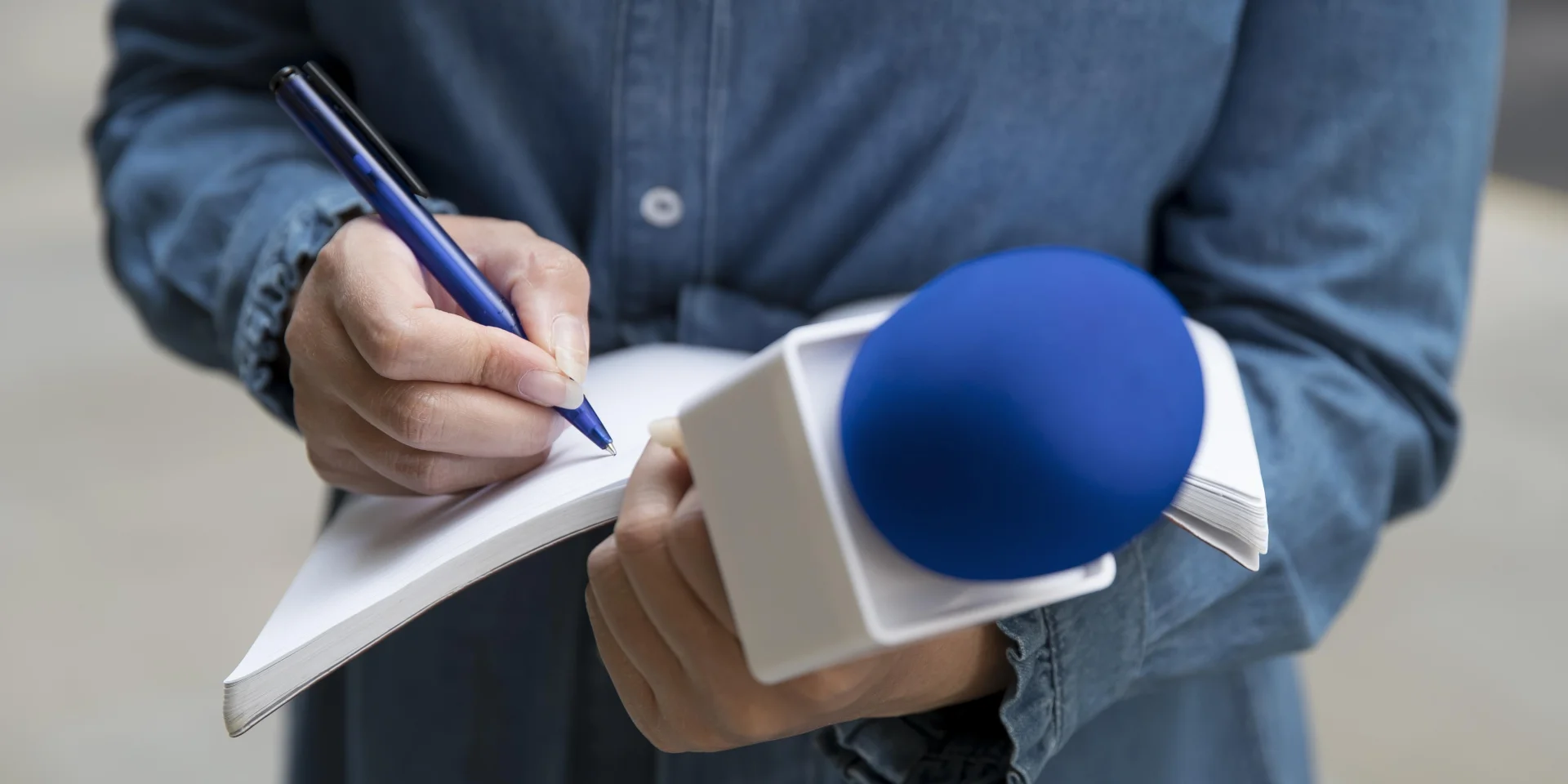 Close Up Interviewee Taking Notes