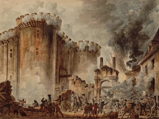 Tableau de Jean-Pierre Houël représentant prise de la Bastille